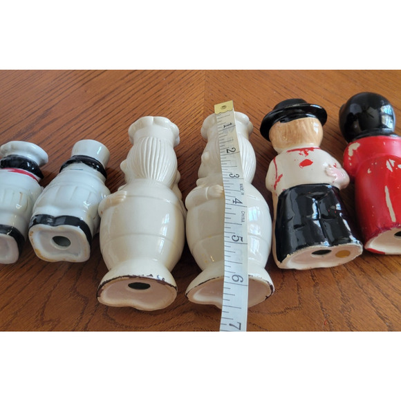 Vintage Salt Pepper SP Shaker Chef & Amish Couple Ceramic Novelty Figures *Flaws - Picture 2 of 16